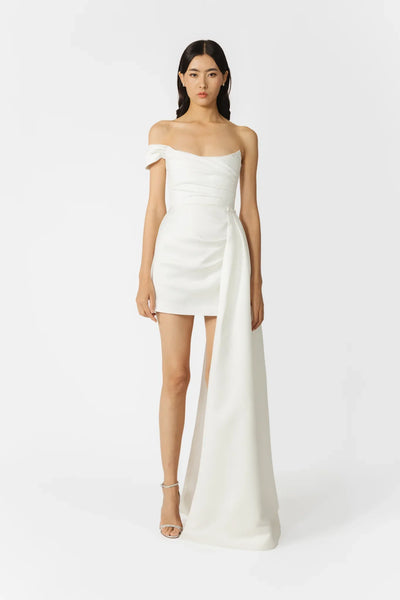 sau lee freida silk dress SAU LEE Brenda Mini Dress, White / 6