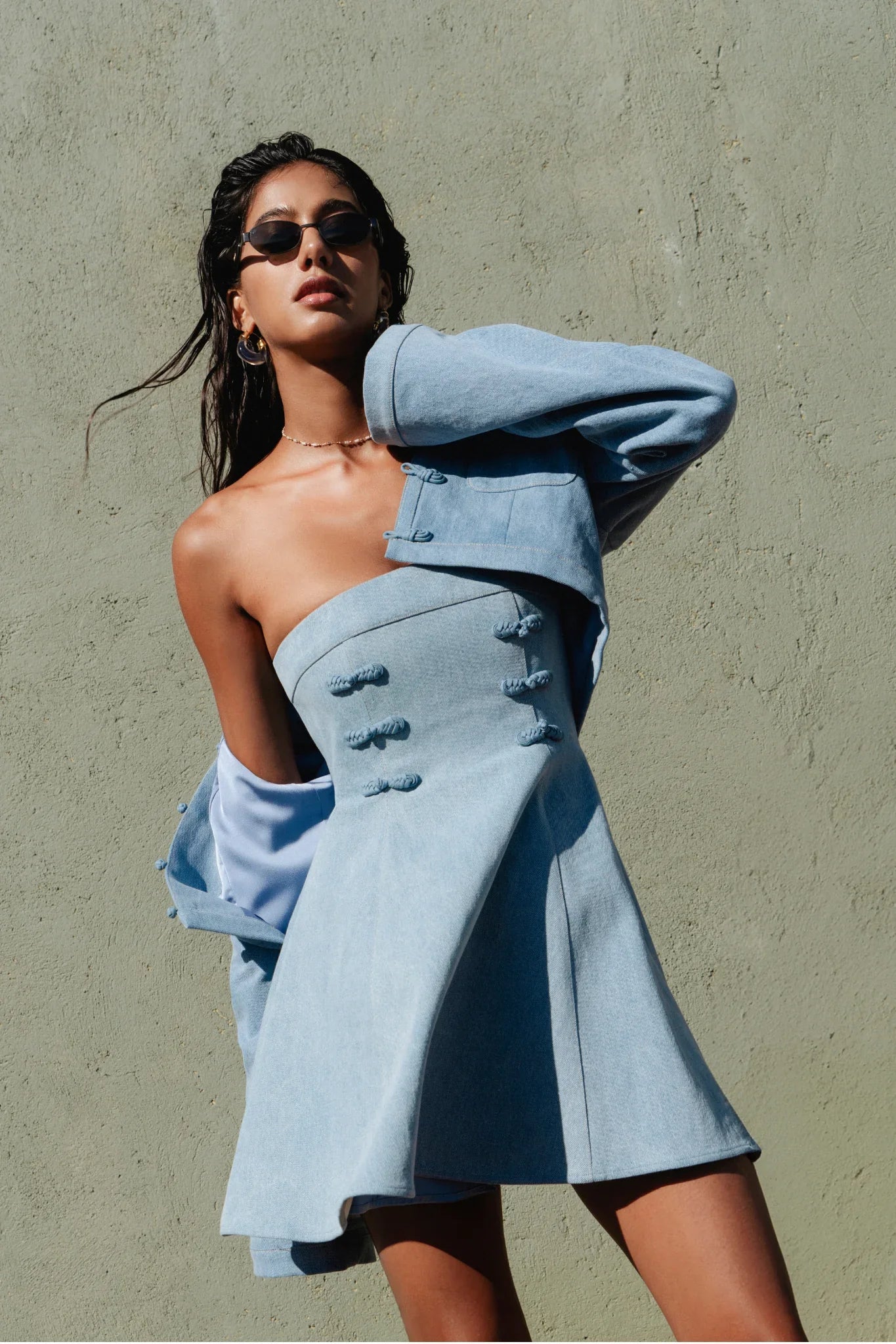 Tai Denim Mini Dress SAU LEE Tai Denim Mini Dress SAU LEE