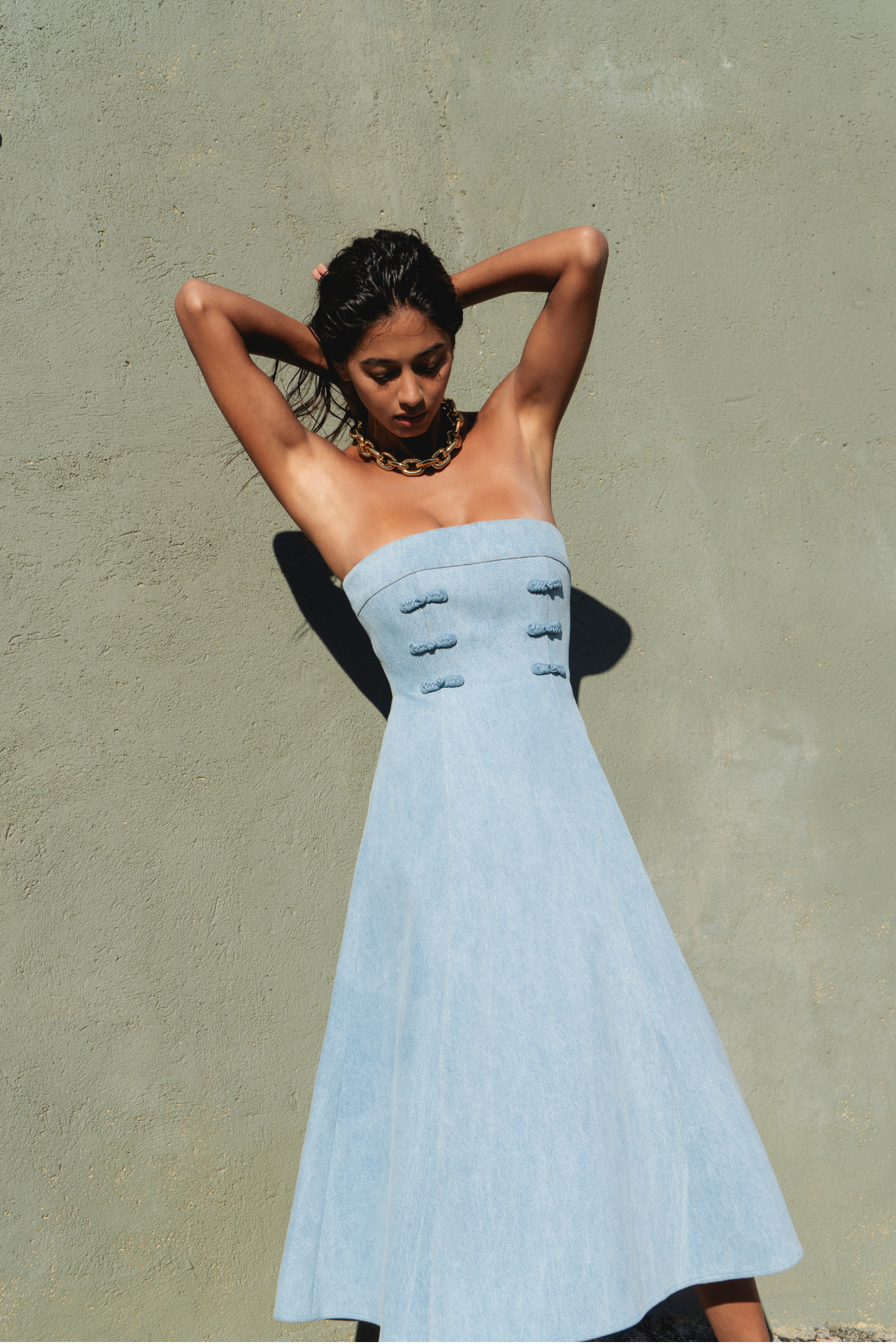 Twyla Denim Midi Dress