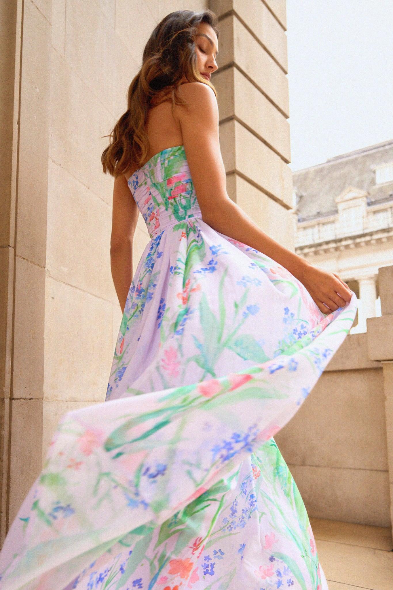 camilles dresses SAU LEE Camille Maxi Dress, Mint Multi