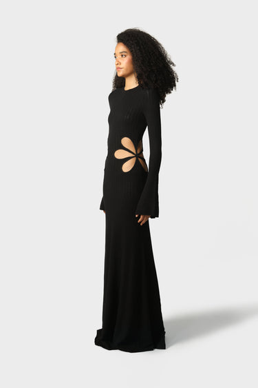 formal knitted dress Sandrine Off Shoulder Knit Maxi Dress - Plum