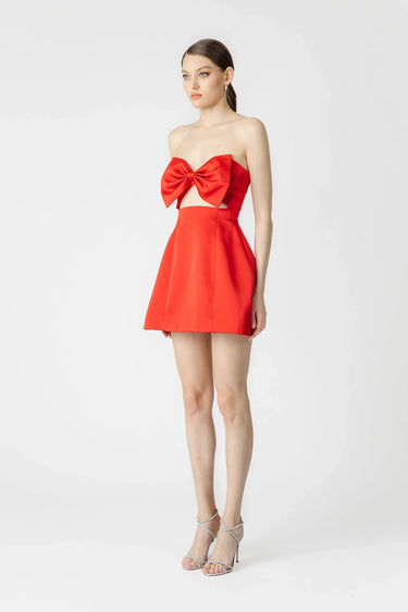 SAU LEE Estelle Strapless Mini Dress - Red / 00