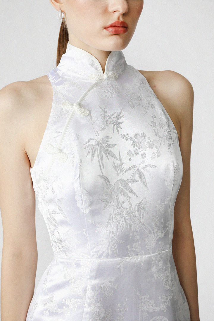 Jill Chinese Jacquard Pencil Dress-Ivory-SAU LEE#color_ivory