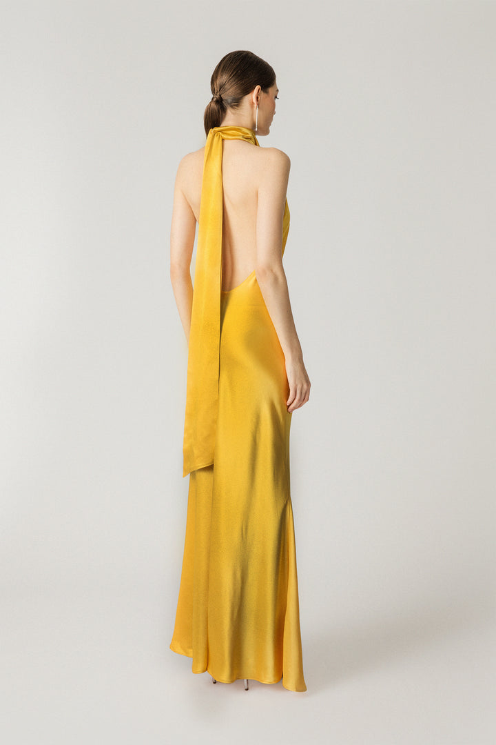Penelope Satin Gown - Gold - SAU LEE#color_gold