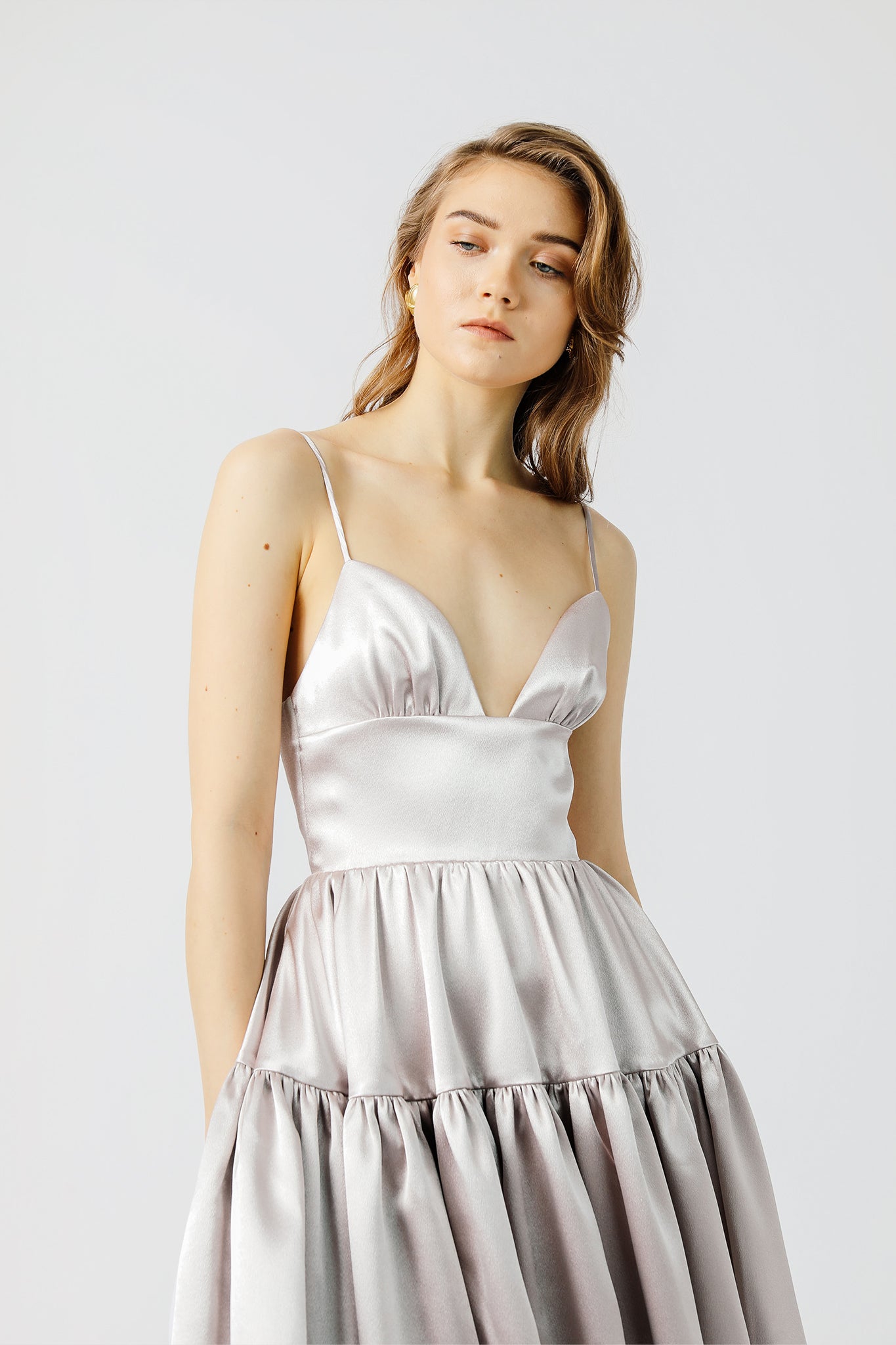 White satin sale skater dress