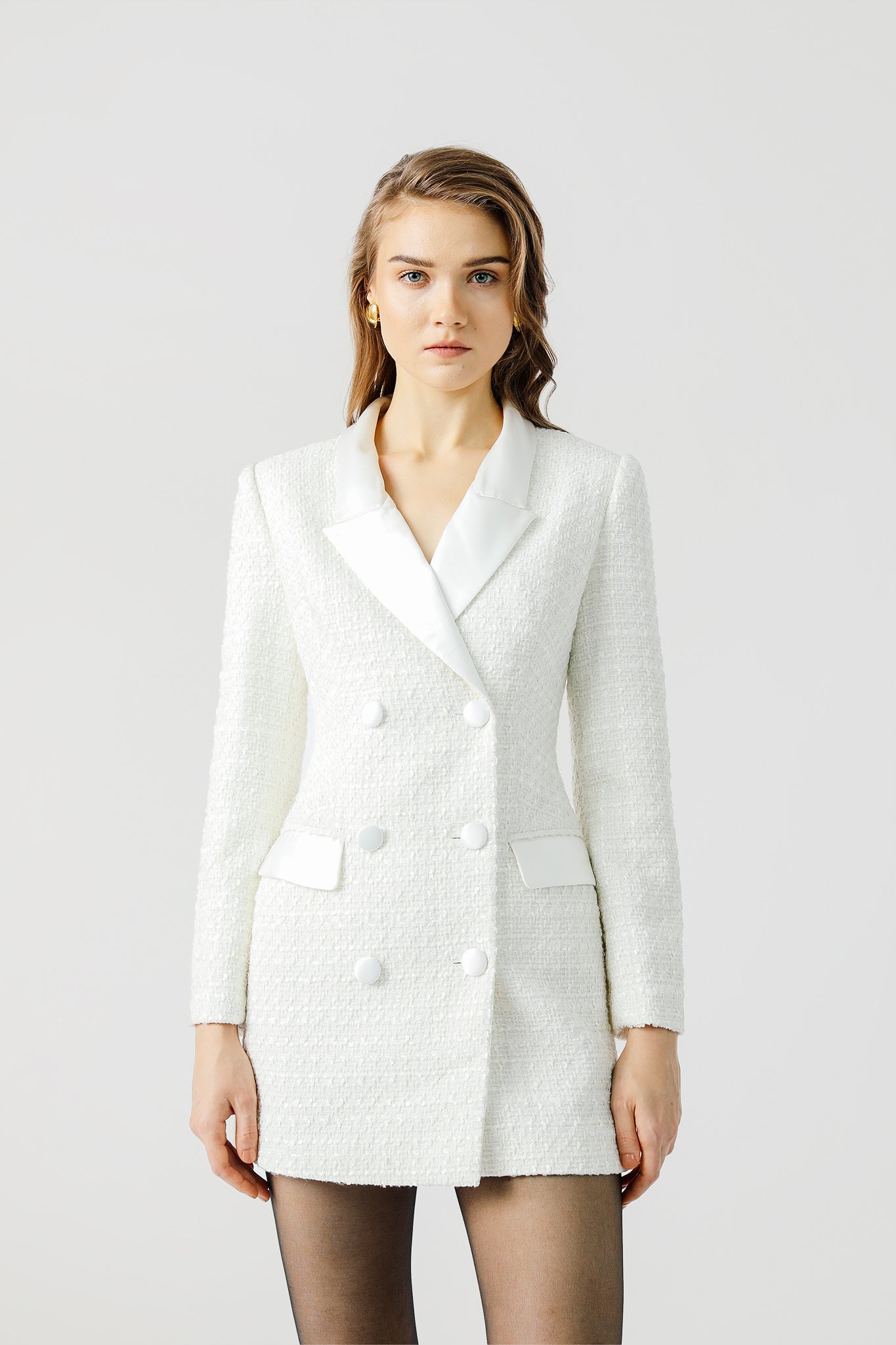 Alexis Tweed Dress - Ivory #Sau Lee
