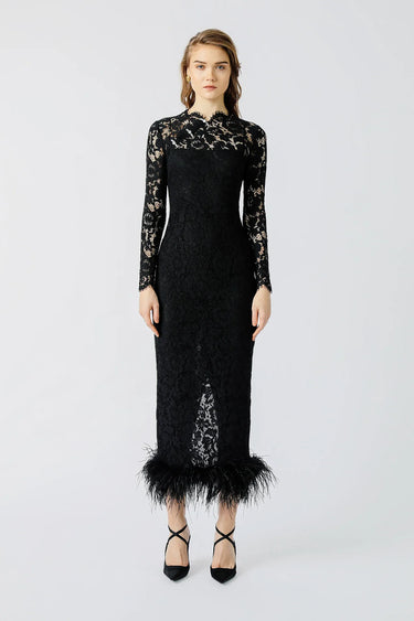 SAU LEE Maxine Lace Dress - Black / 00