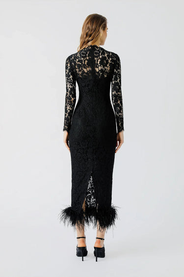 SAU LEE Maxine Lace Dress - Black / 00