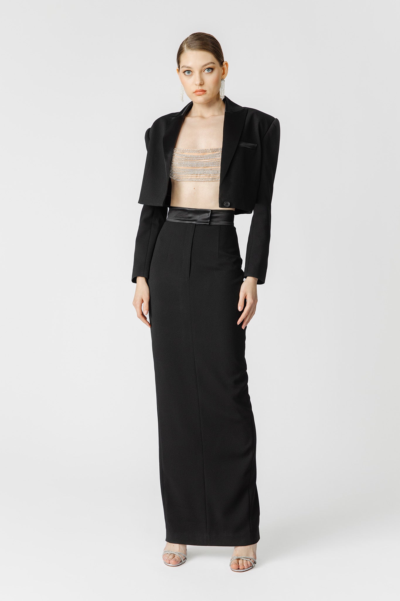 SAU LEE Indya Cropped Blazer - Black / 00