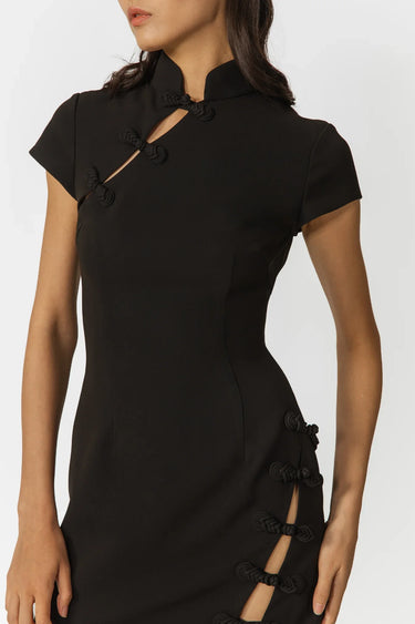 SAU LEE Iris Mini Dress - Black / 00