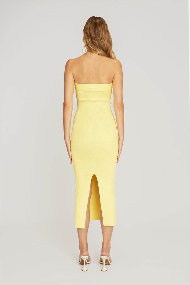 Jennifer Knit Dress - Lemon Yellow - SAU LEE
