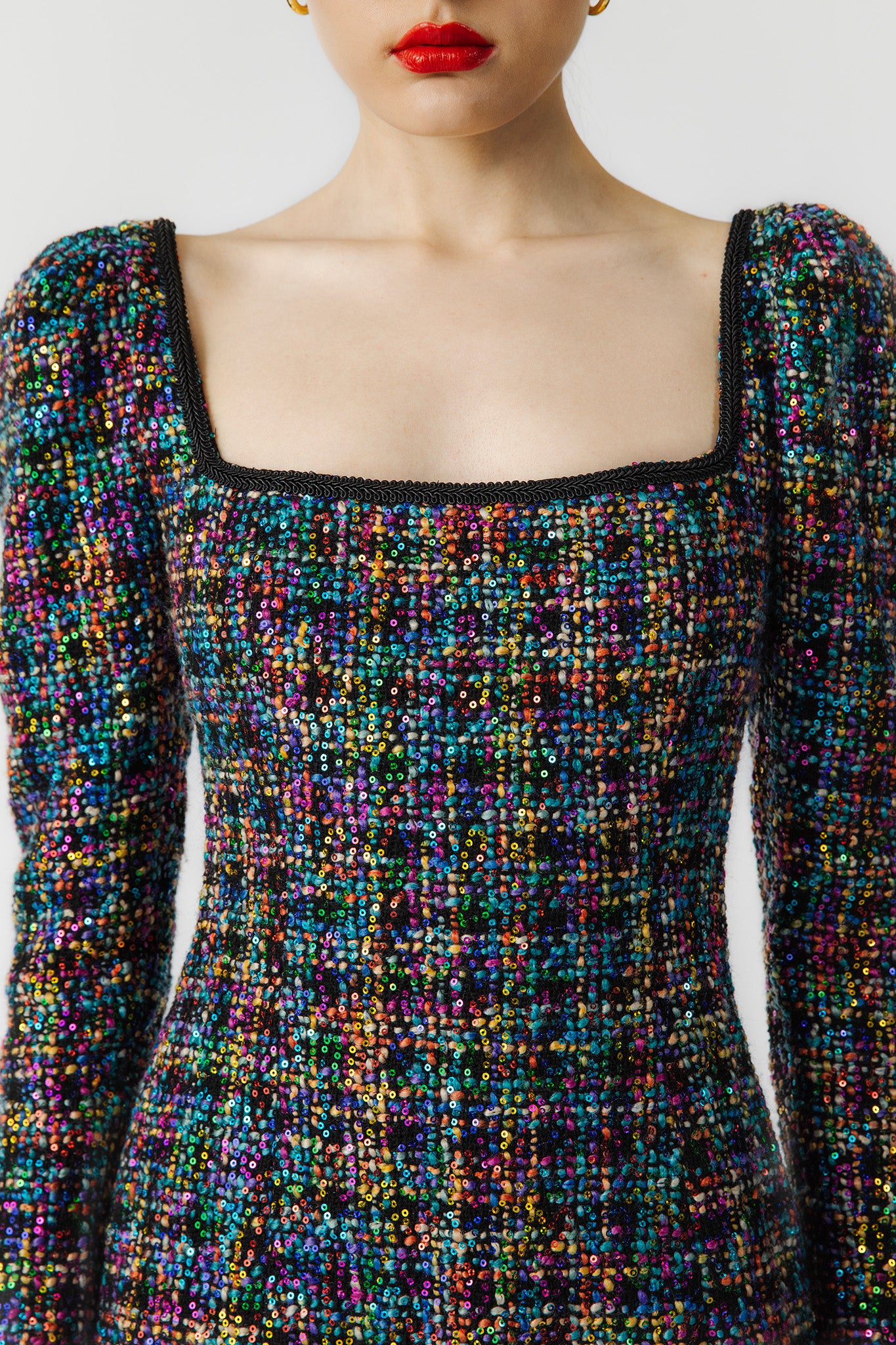 SAU LEE Jenna Tweed Mini Dress - Black Multi / 00
