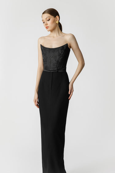 SAU LEE Josie Jacquard Top - Black / 00