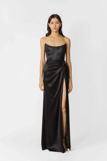 SAU LEE Julia Jacquard Gown - Black / 00