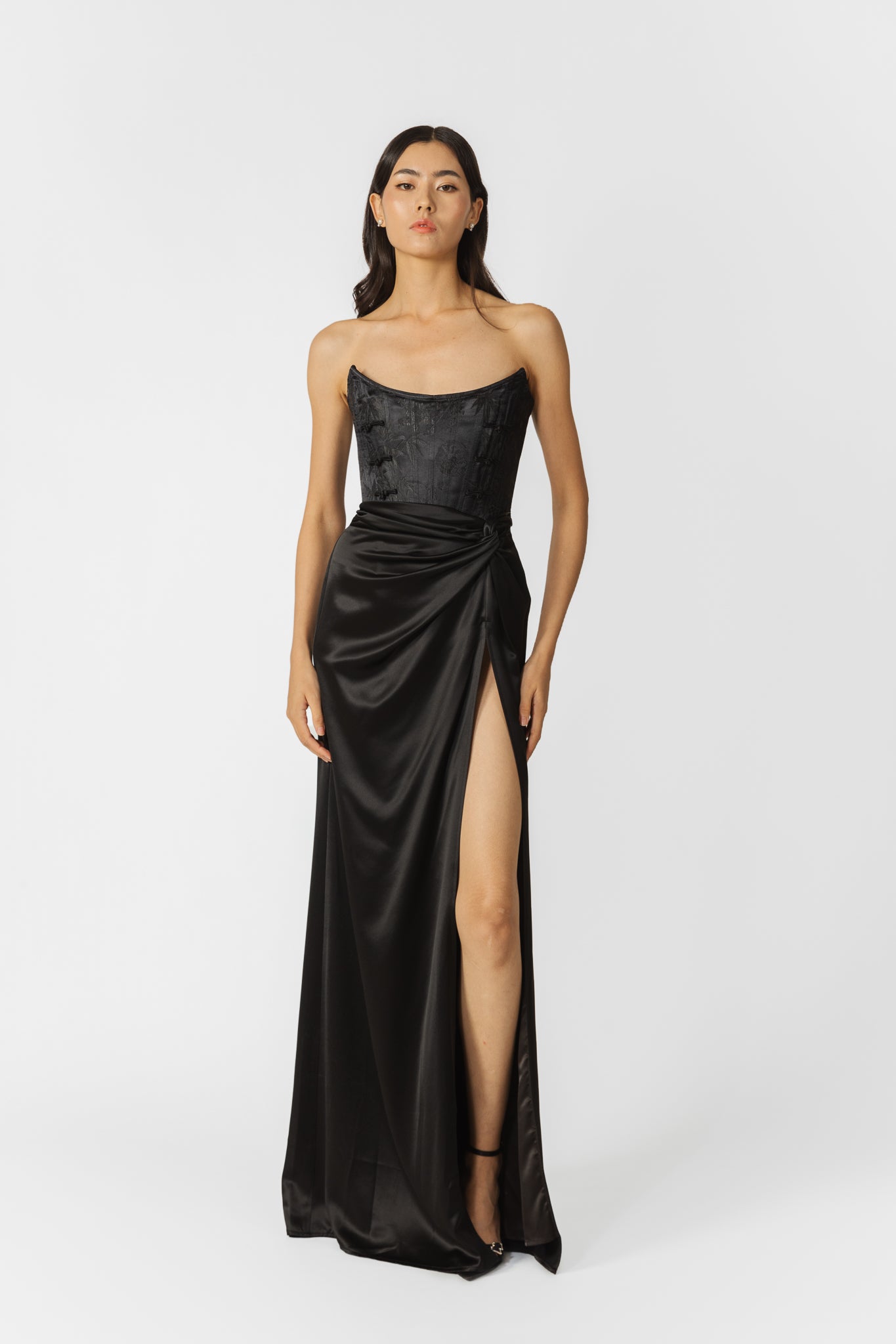 SAU LEE Julia Jacquard Gown - Black / 00