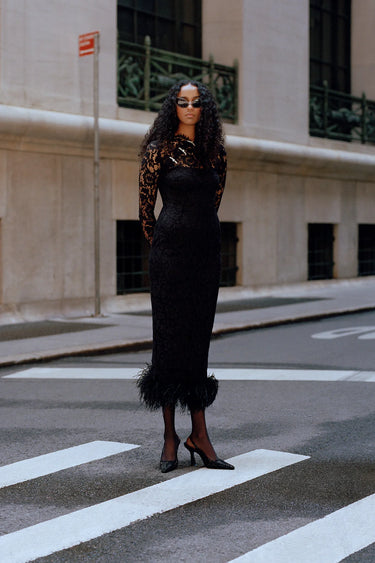 SAU LEE Maxine Lace Dress - Black / 00