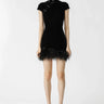 SAU LEE Morgan Velvet Mini Dress - Black / 00