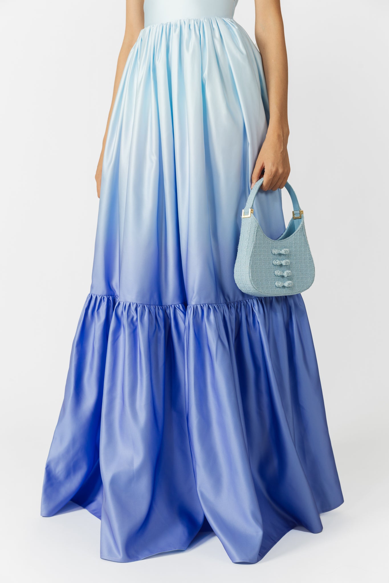 SAU LEE Nova Satin Gown - Blue Ombre / 00