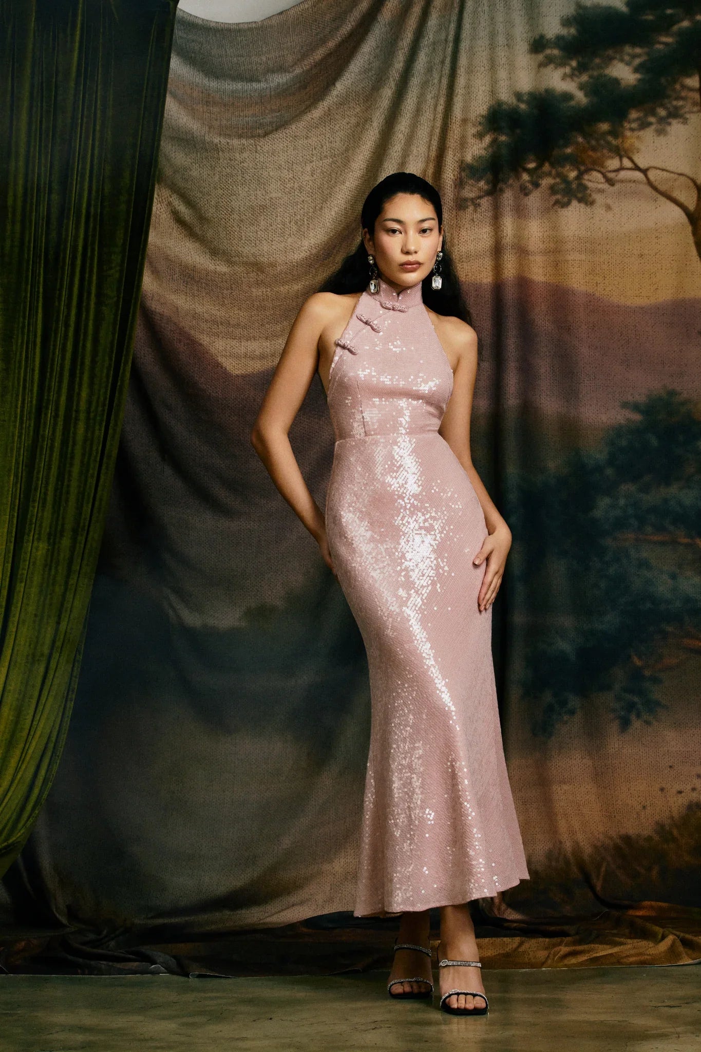 sau lee sequin dress SAU LEE Cindy Sequined Mini Dress, Misty Pink