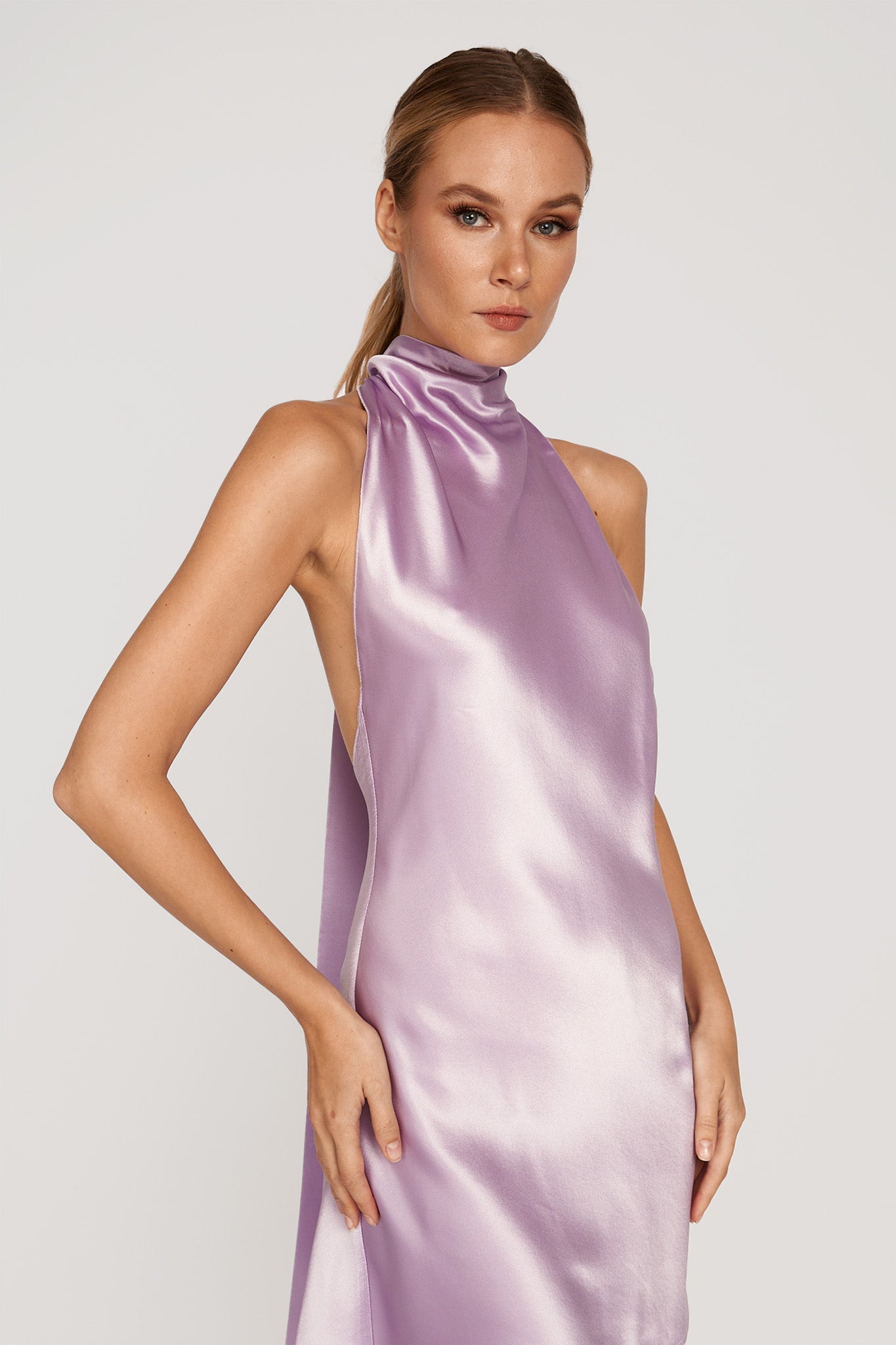 Penny Satin Mini Dress - Lavender
