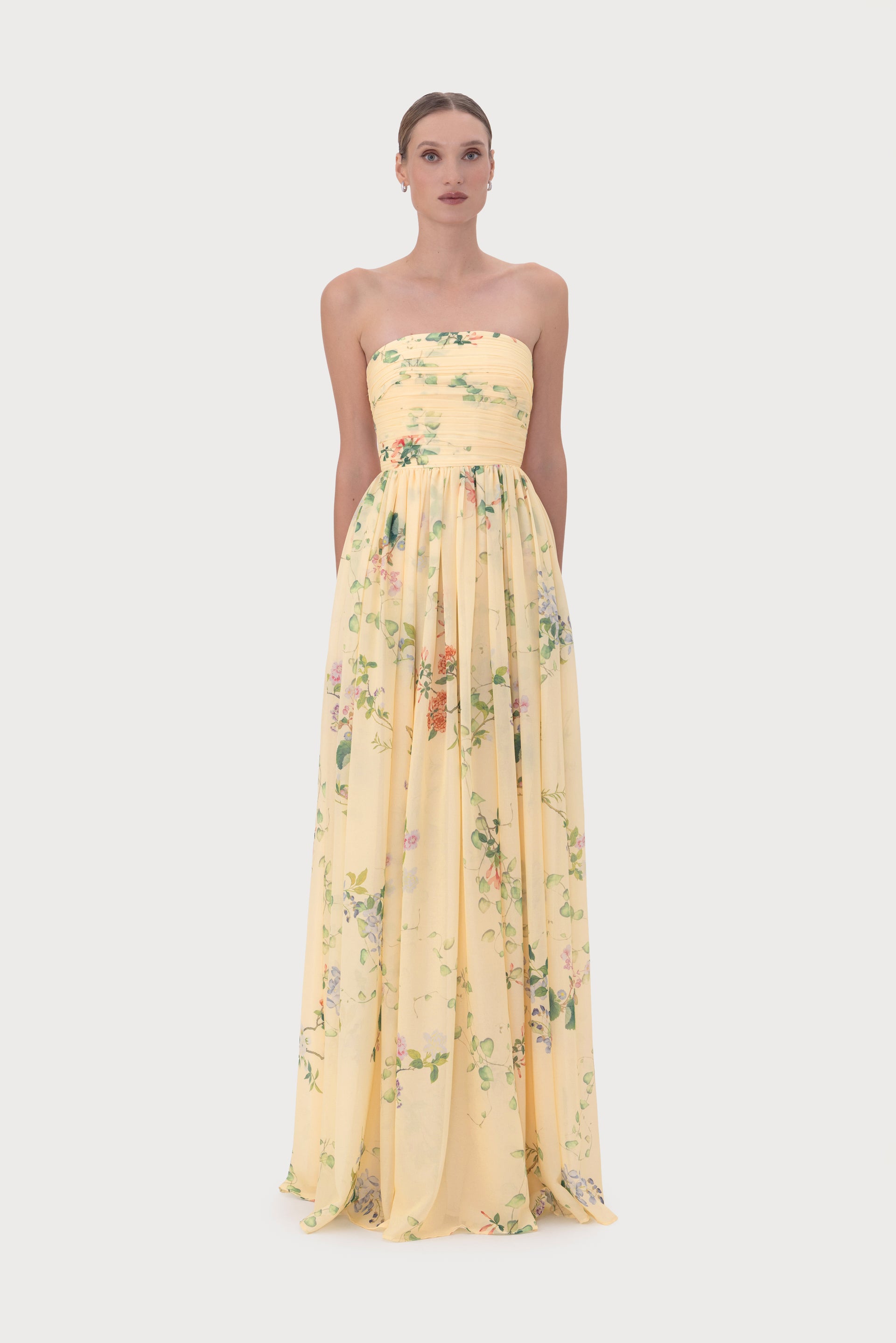 SAU LEE Camille Dress, Soft Yellow
