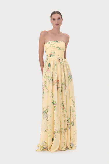 SAU LEE Camille Dress, Soft Yellow
