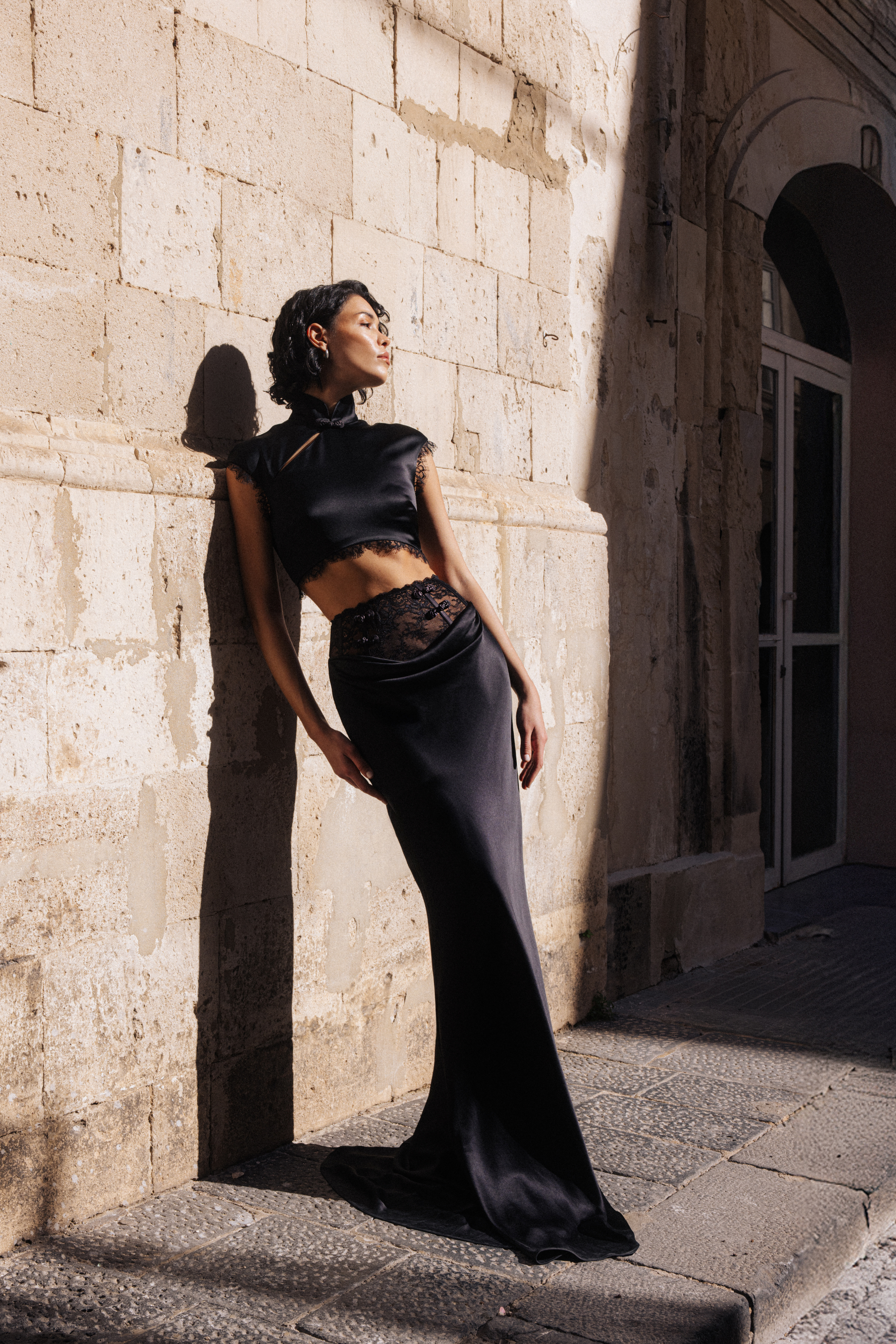 【ё BIOTOP】lace satin skirt Lila Satin Skirt – SAU LEE