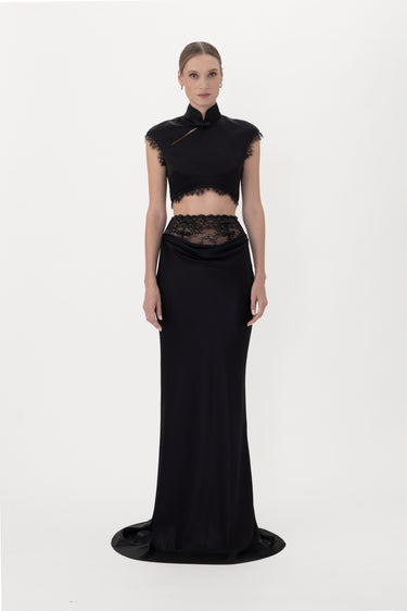Lila Satin Skirt