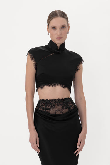 Lila Satin Top