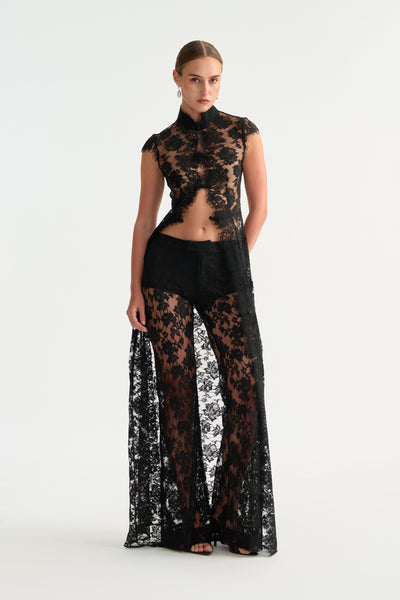 パンツ 6(ROKU) COTTON SQUARE LACE PANTS PF26_SaphinaLacePant_Black_4_g
