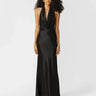 SAU LEE Pearl Satin Gown - Black / 00