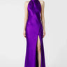 SAU LEE Penelope Backless Satin Gown - Purple / 00