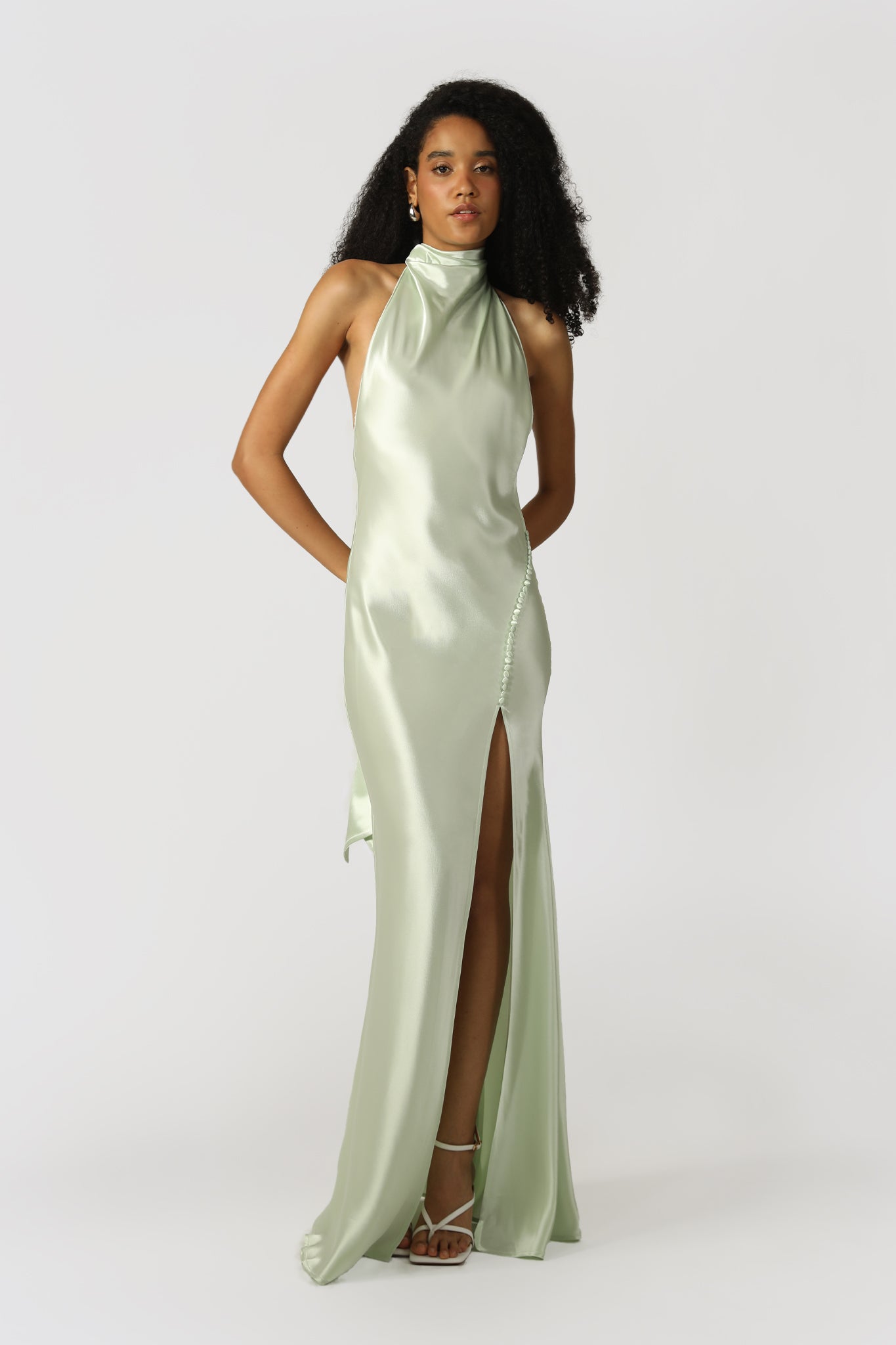 Penelope Backless Satin Gown-SAU LEE