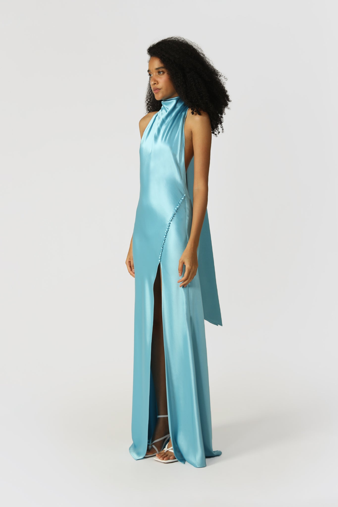 Penelope Backless Satin Gown-SAU LEE