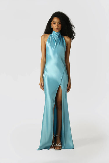 Penelope Backless Satin Gown-SAU LEE