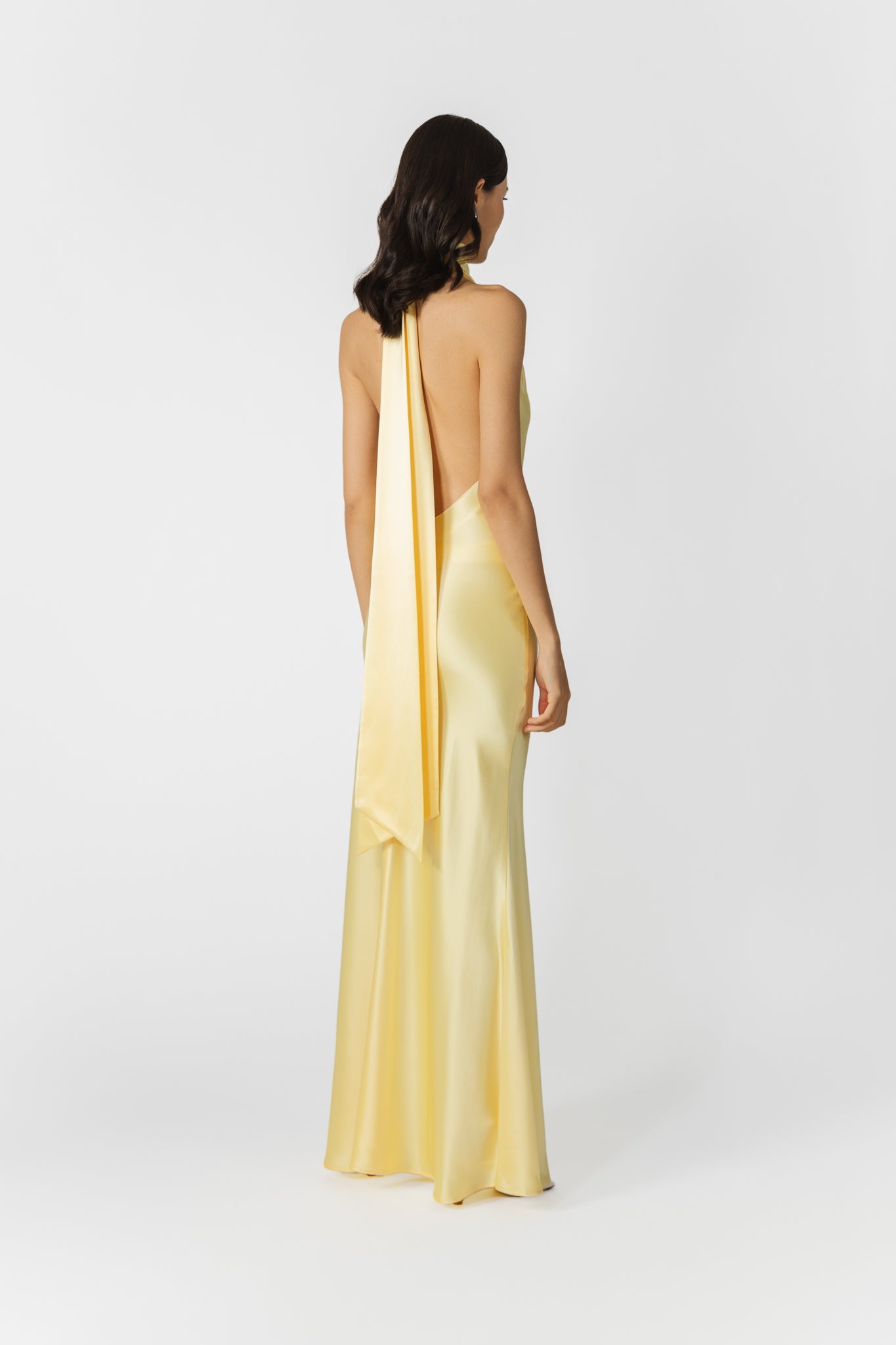 SAU LEE Penelope Backless Satin Gown - Popcorn Yellow / 00