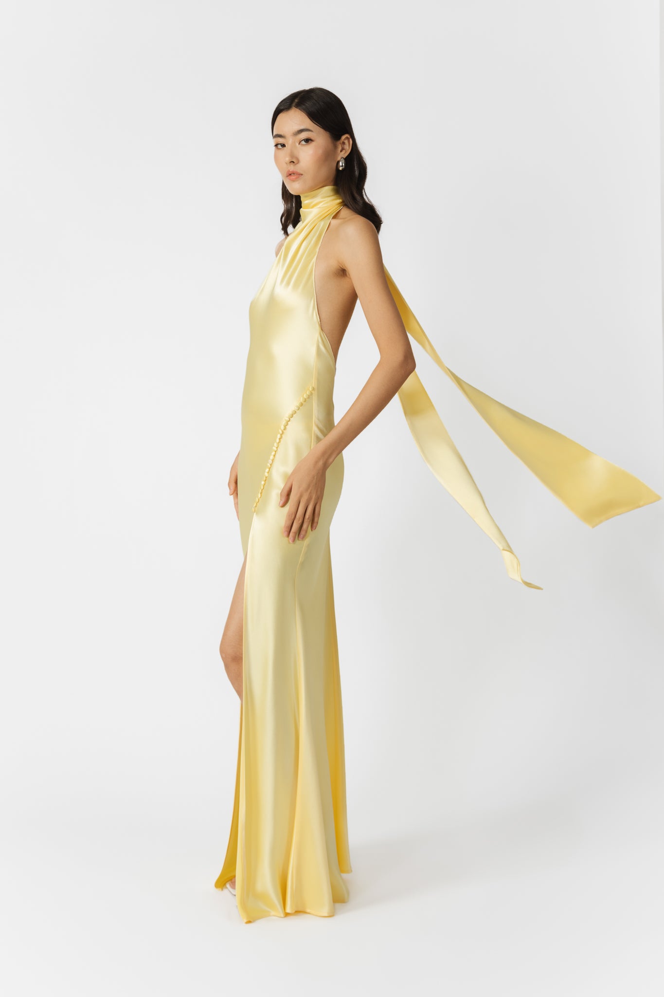 Penelope Backless Satin Gown-SAU LEE