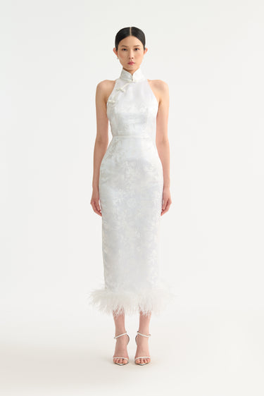 Jill Feather Trim Dress