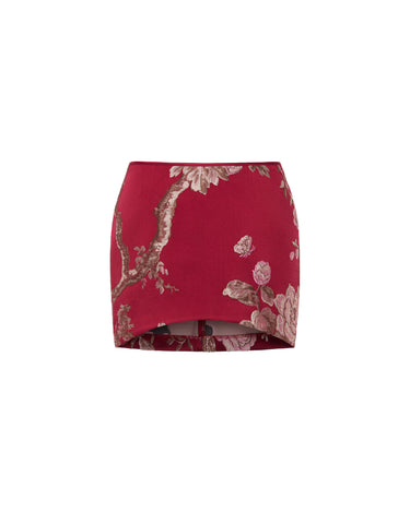 SAU LEE | Nico Brocade Skirt | Nico Brocade Skirt - Red Sangria / 00