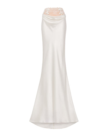 SAU LEE | Lila Satin Skirt | Lila Satin Skirt - White / 00