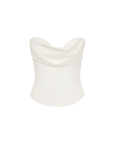 SAU LEE | Lin Crepe Corset Top | Lin Crepe Corset Top - White / 00