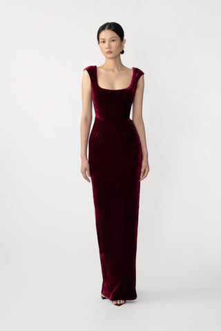 SAU LEE | Brooke Velvet Gown | Brooke Velvet Gown - Oxblood / 00
