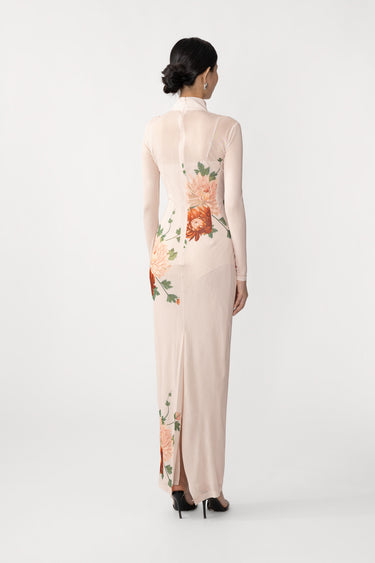 SAU LEE Kaia Mesh Maxi Dress, Blush Pink SAU LEE Kaia Mesh Maxi Dress, Blush Pink