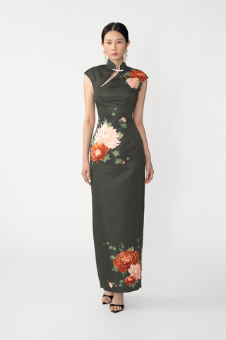 SAU LEE | Dorit Maxi Dress | Dorit Maxi Dress - Darkmoss / 00