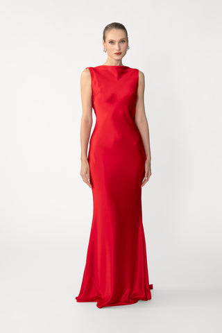 SAU LEE | Callie Satin Gown | Callie Satin Gown - Red / 00