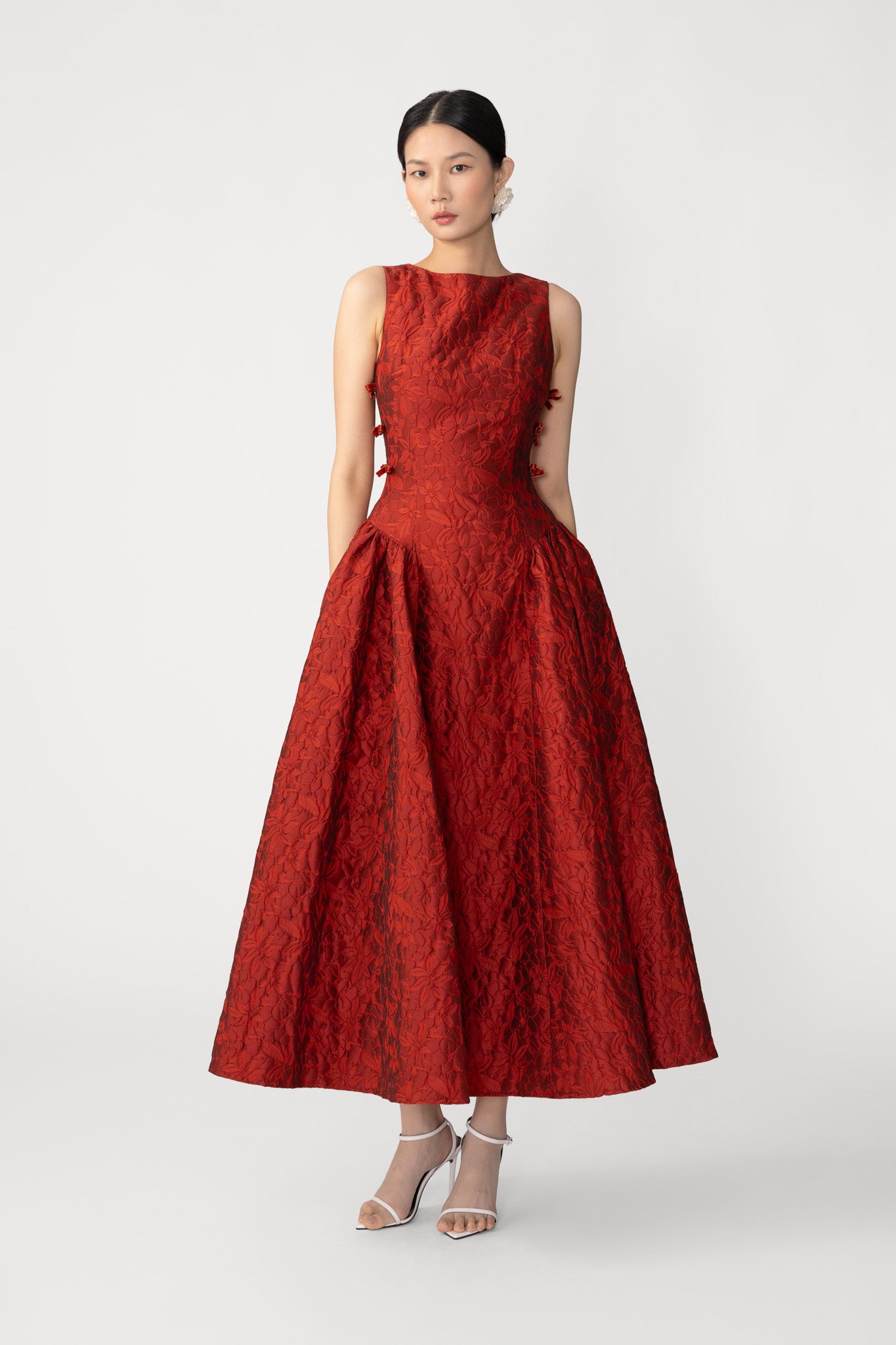 red lace dress francesca's Francescas Red Lace Overlay Fit and Flare Cocktail Mini Dress