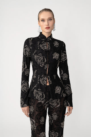 SAU LEE | Azalea Embroidered Top | Azalea Embroidered Top - Black / 00