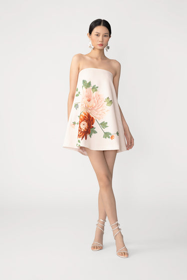 Ruby Satin Dress with Scarf