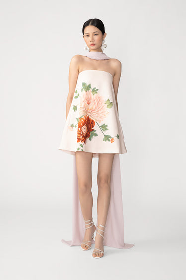 Ruby Satin Dress with Scarf SAU LEE Ruby Satin Dress with Scarf SAU LEE