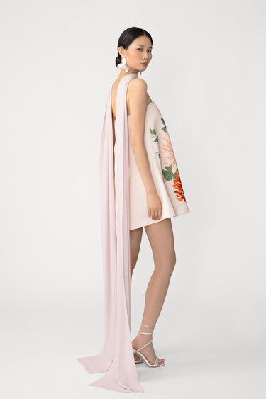 Ruby Satin Dress with Scarf SAU LEE Ruby Satin Dress with Scarf SAU LEE